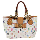 LOUIS VUITTON Monogram Multicolor Annie MM Tote Bag White M40307 LV Auth BD2040-13