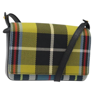 BURBERRY Nova Check Shoulder Bag Canvas Yellow Gold Auth BD2041