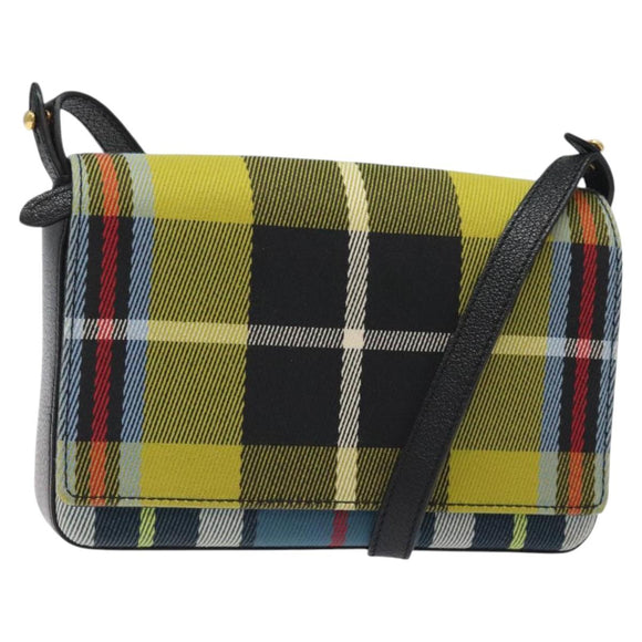 BURBERRY Nova Check Shoulder Bag Canvas Yellow Gold Auth BD2041