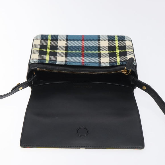 BURBERRY Nova Check Shoulder Bag Canvas Yellow Gold Auth BD2041