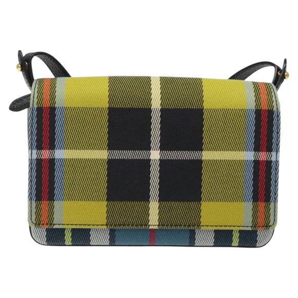 BURBERRY Nova Check Shoulder Bag Canvas Yellow Gold Auth BD2041