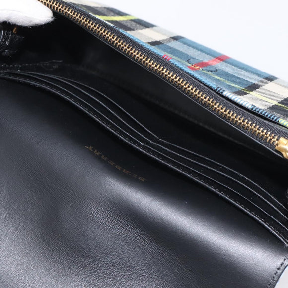 BURBERRY Nova Check Shoulder Bag Canvas Yellow Gold Auth BD2041