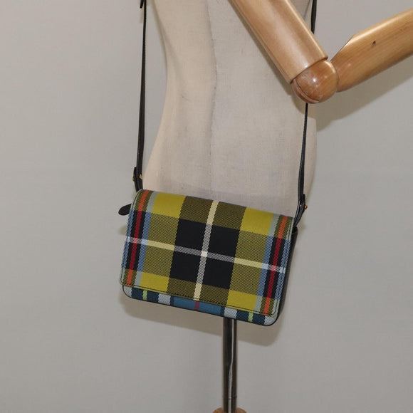 BURBERRY Nova Check Shoulder Bag Canvas Yellow Gold Auth BD2041