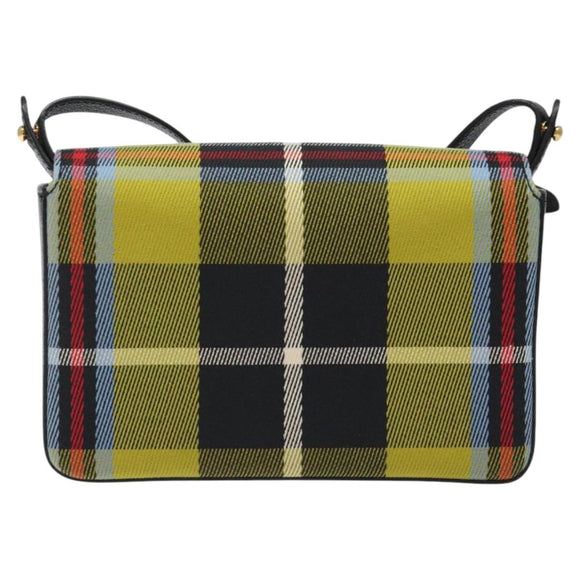 BURBERRY Nova Check Shoulder Bag Canvas Yellow Gold Auth BD2041