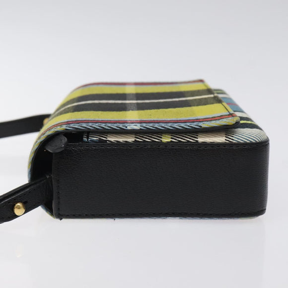 BURBERRY Nova Check Shoulder Bag Canvas Yellow Gold Auth BD2041