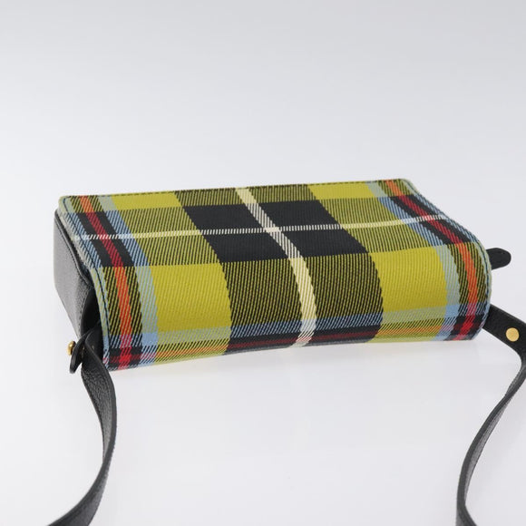 BURBERRY Nova Check Shoulder Bag Canvas Yellow Gold Auth BD2041