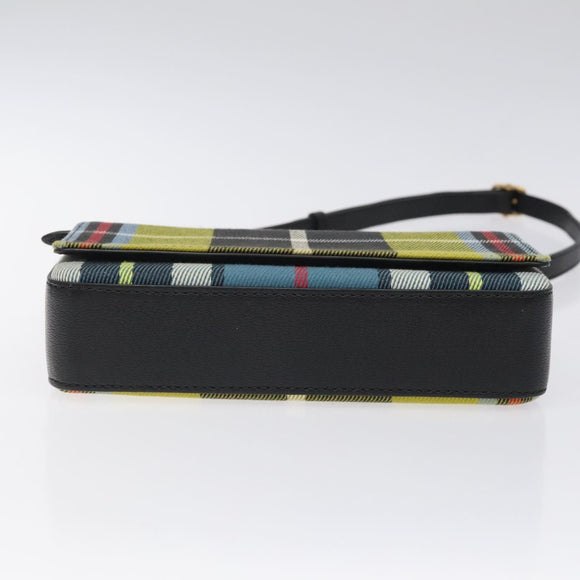 BURBERRY Nova Check Shoulder Bag Canvas Yellow Gold Auth BD2041