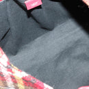 BURBERRY Nova Check Tote Bag Wool Red Silver Auth BD2042-11