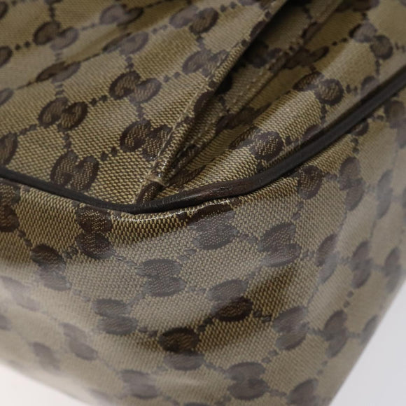 GUCCI GG Crystal Shoulder Bag Coated Canvas Outlet Brown Gold 293581 Auth BD2044