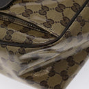 GUCCI GG Crystal Shoulder Bag Coated Canvas Outlet Brown Gold 293581 Auth BD2044-15
