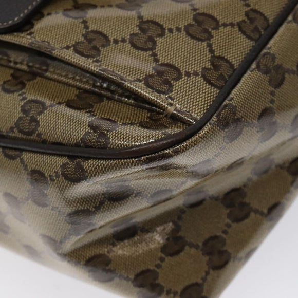 GUCCI GG Crystal Shoulder Bag Coated Canvas Outlet Brown Gold 293581 Auth BD2044