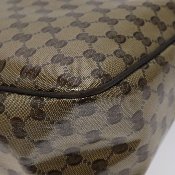 GUCCI GG Crystal Shoulder Bag Coated Canvas Outlet Brown Gold 293581 Auth BD2044