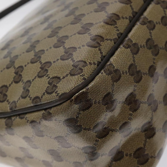 GUCCI GG Crystal Shoulder Bag Coated Canvas Outlet Brown Gold 293581 Auth BD2044