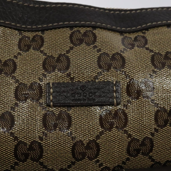 GUCCI GG Crystal Shoulder Bag Coated Canvas Outlet Brown Gold 293581 Auth BD2044