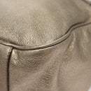 Salvatore Ferragamo Gancini Bag Leather Champagne Gold Silver Auth BD2047-16