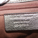 Salvatore Ferragamo Gancini Bag Leather Champagne Gold Silver Auth BD2047-12