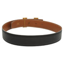 HERMES Constance Belt Leather 22.8""-24.8"" Black Gold Auth BD2074-3