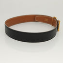 HERMES Constance Belt Leather 22.8""-24.8"" Black Gold Auth BD2074-5
