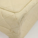 CHANEL Matelasse Chain Tote Bag Lamb Skin Beige CC Auth BD2075-10