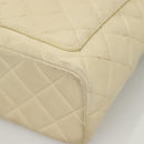 CHANEL Matelasse Chain Tote Bag Lamb Skin Beige CC Auth BD2075-14