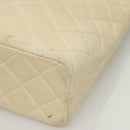 CHANEL Matelasse Chain Tote Bag Lamb Skin Beige CC Auth BD2075-13