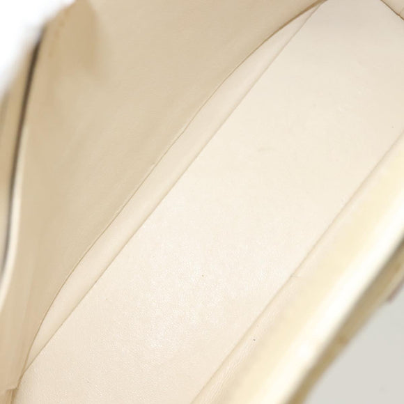 CHANEL Matelasse Chain Tote Bag Lamb Skin Beige CC Auth BD2075