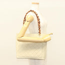 CHANEL Matelasse Chain Tote Bag Lamb Skin Beige CC Auth BD2075-23