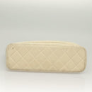 CHANEL Matelasse Chain Tote Bag Lamb Skin Beige CC Auth BD2075-5