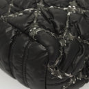 CHANEL Chain Paris Byzantine Shoulder Bag Nylon Black Silver CC Auth BD2076-11