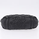 CHANEL Kette Paris Byzantine Schultertasche Nylon Schwarz Silber CC Auth BD2076-14