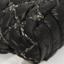 CHANEL Chain Paris Byzantine Shoulder Bag Nylon Black Silver CC Auth BD2076-15