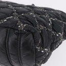 CHANEL Kette Paris Byzantine Schultertasche Nylon Schwarz Silber CC Auth BD2076-16
