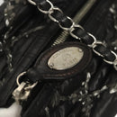 CHANEL Chain Paris Byzantine Shoulder Bag Nylon Black Silver CC Auth BD2076-14