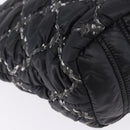 CHANEL Kette Paris Byzantine Schultertasche Nylon Schwarz Silber CC Auth BD2076-10