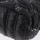 CHANEL Kette Paris Byzantine Schultertasche Nylon Schwarz Silber CC Auth BD2076-17