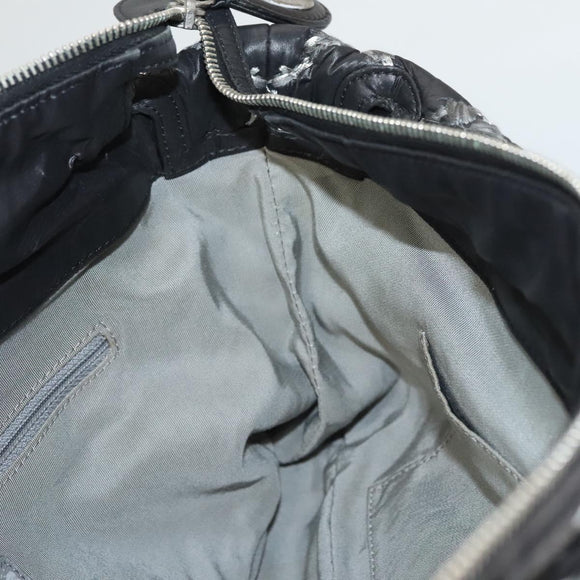 CHANEL Chain Paris Byzantine Shoulder Bag Nylon Black Silver CC Auth BD2076