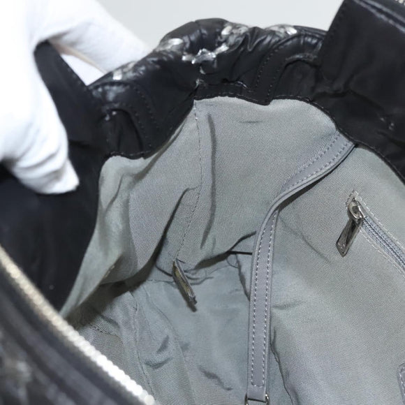 CHANEL Chain Paris Byzantine Shoulder Bag Nylon Black Silver CC Auth BD2076