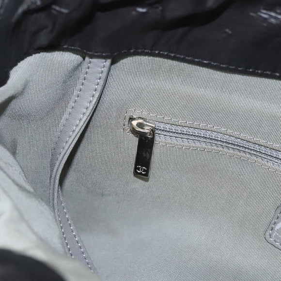 CHANEL Chain Paris Byzantine Shoulder Bag Nylon Black Silver CC Auth BD2076