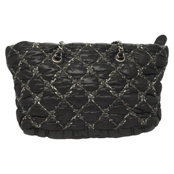 CHANEL Chain Paris Byzantine Shoulder Bag Nylon Black Silver CC Auth BD2076 - 0
