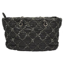CHANEL Chain Paris Byzantine Shoulder Bag Nylon Black Silver CC Auth BD2076-3