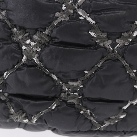CHANEL Kette Paris Byzantine Schultertasche Nylon Schwarz Silber CC Auth BD2076