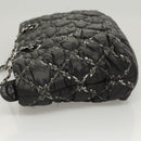 CHANEL Chain Paris Byzantine Shoulder Bag Nylon Black Silver CC Auth BD2076-5