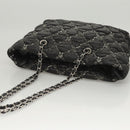 CHANEL Chain Paris Byzantine Shoulder Bag Nylon Black Silver CC Auth BD2076-6