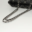 CHANEL Chain Paris Byzantine Shoulder Bag Nylon Black Silver CC Auth BD2076-7