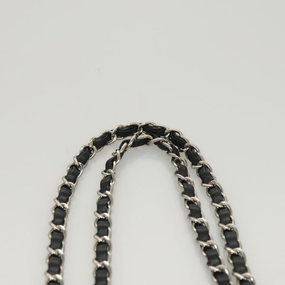 CHANEL Chain Paris Byzantine Shoulder Bag Nylon Black Silver CC Auth BD2076
