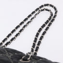 CHANEL Kette Paris Byzantine Schultertasche Nylon Schwarz Silber CC Auth BD2076-5