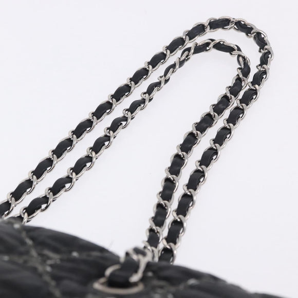 CHANEL Kette Paris Byzantine Schultertasche Nylon Schwarz Silber CC Auth BD2076