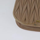 Miu Miu Matelasse Chain Shoulder Bag Leather Beige Gold Auth BD2077-17