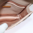 Miu Miu Matelasse Chain Shoulder Bag Leather Beige Gold Auth BD2077-21