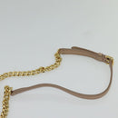 Miu Miu Matelasse Chain Shoulder Bag Leather Beige Gold Auth BD2077-14